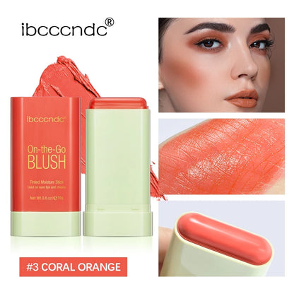 3-in-1 Blush Stick for Cheeks, Lips & Eyes | Imported Korean Cosmetic | Long-Lasting Waterproof Matte Cream Blusher | Lightweight & Blendable Makeup for Women & Girls
