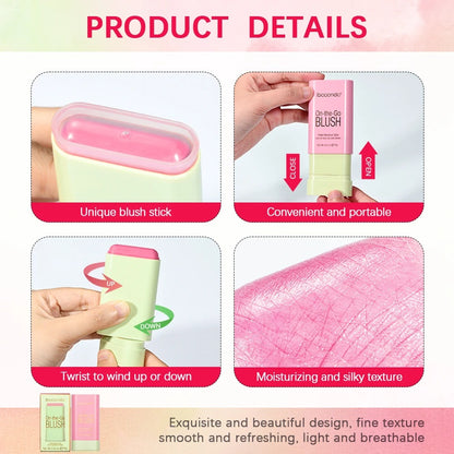 3-in-1 Blush Stick for Cheeks, Lips & Eyes | Imported Korean Cosmetic | Long-Lasting Waterproof Matte Cream Blusher | Lightweight & Blendable Makeup for Women & Girls