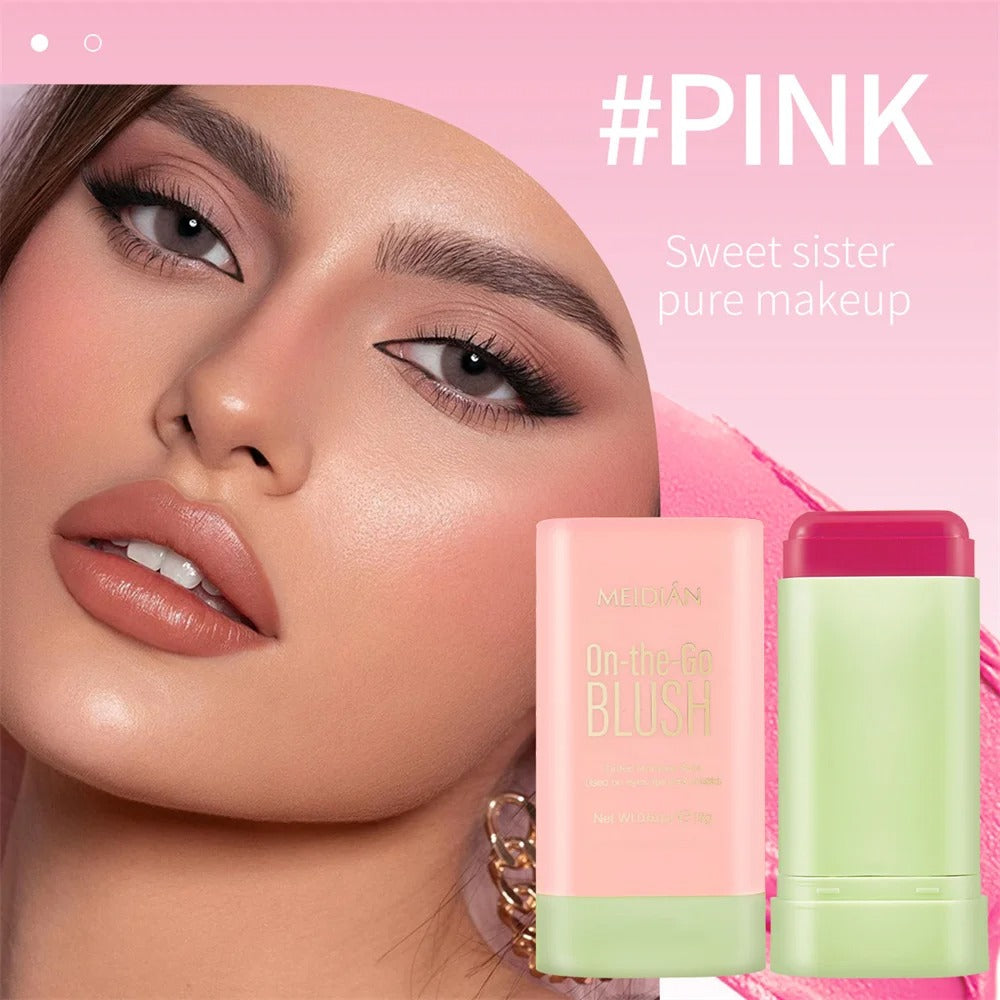3-in-1 Blush Stick for Cheeks, Lips & Eyes | Imported Korean Cosmetic | Long-Lasting Waterproof Matte Cream Blusher | Lightweight & Blendable Makeup for Women & Girls